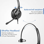 Leitner LH240XL handsfree corded desk phone headset for the office ultraflex headband - product thumbnail