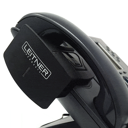 Leitner Handset Lifter for Leitner wireless headsets shown raising phone handset